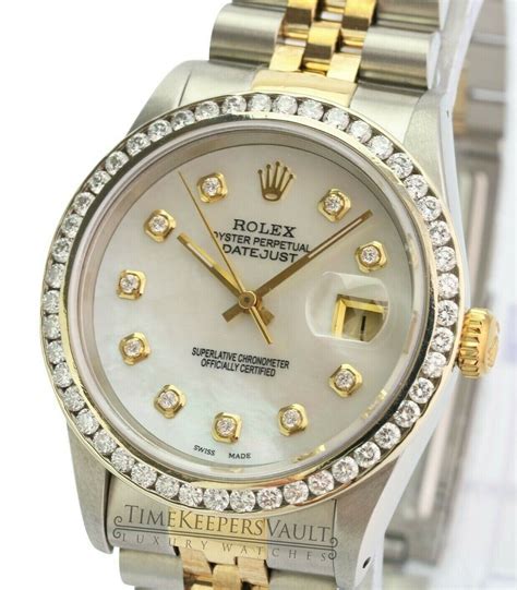 ' rolex datejust diamond bezel|rolex diamond bezel 36mm.